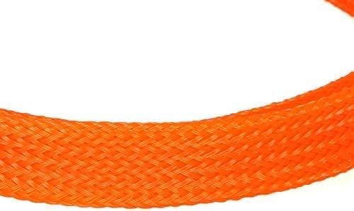 Jutagoss PET Expandable Braided Cable Sleeve, 1.64ft - 3/8 inch Orange Cable Management Sleeve, Wire Loom Tube Cord Protector for USB Cable, Power Cord, Audio Video and More, 1Pc