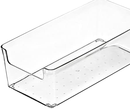 Acouto Drawer Storage Trays Transparent Plastic Drawer Storage Divid Box for Kitchen Large Rectangle Clear Box – PET Material, Stackable, Dividers, Fits Standard Drawers (14.5 X .5 X (Small