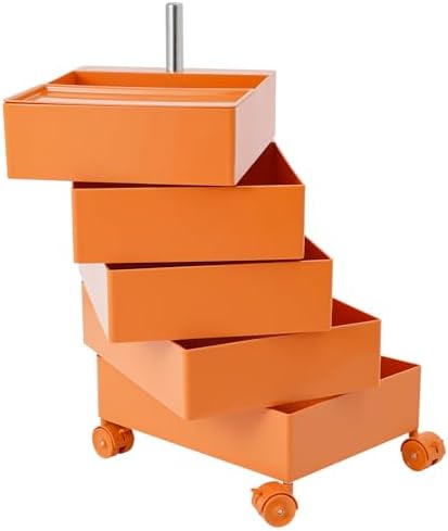 Storage Cabinet 360° Rotating Sofa Side Cabinet (Orange)