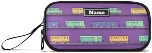 Custom Large Capacity Pencil Case Kids Pencil Case For Teen Cosmetics with Zipper Train Cars Purple
