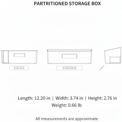 Partitioned Storage Box, Clear PET Plastic Organizer with Dividers for Bathroom Shelf and Drawer, Keeps Small Items Sorted and Visible (1 PC)