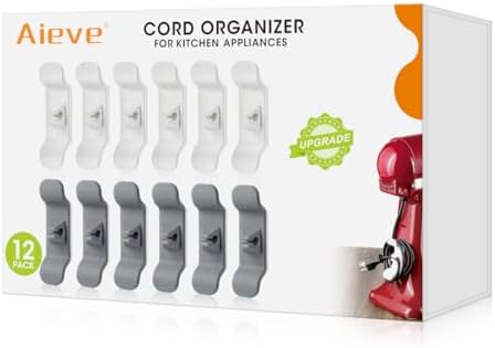 Aieve Cord Organizer for Kitchen Appliances, 12 Pack Cord Wrap Cord Holder Cord Keeper for Kitchen Organizers and Storage, Cable Organizer for Appliances