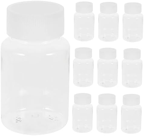 10pcs Empty Bottles with Caps Medicine Container Travel Bottle Clear Plastic Containers Makeup Containers Plastic Squeeze Bottles for Liquids Bottle Container Vial