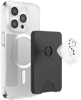 Dog Cat Paws with Heart PopSockets PopWallet for MagSafe