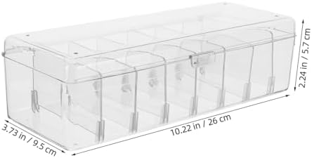 TEHAUX Transparent Plastic Organizer Box Removable Dividers for Cards Electronics Jewelry and Parts and Stylish Storage for Desk Organization