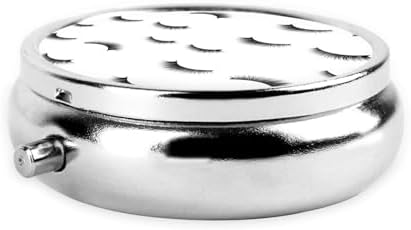 Purse Pill Case, Compact Round Holder for Vitamins, Travel Organizer Pocket Friendly, Moisture Proof Design for Women, Black Eyelash White