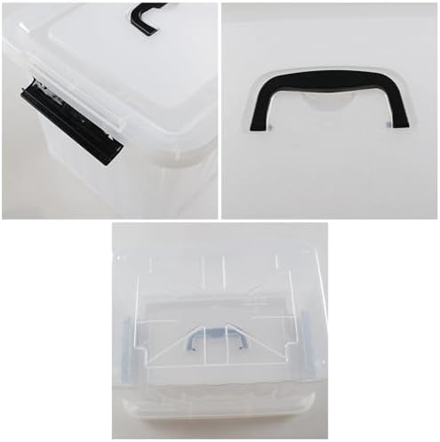 Ggbin 12 Quart Latching Storage Box Set of 6, Clear Lidded Container Bin