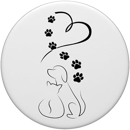 Dog Cat Paws with Heart PopSockets Adhesive PopGrip