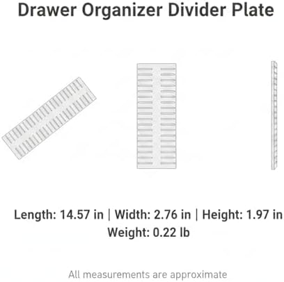 Adjustable Drawer Divider Plate, Modular PP Plastic Organizer for Dresser & Kitchen Drawers, Customizable Compartment Fit (1 Pack)