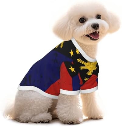 Philippines Flag Dog Shirt Pet Cotton T-Shirt Breathable Dog Clothes