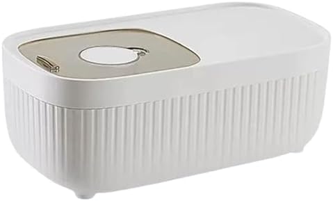 Airtight Rice Storage Container, Dry Food Dispenser with Transparent Sealed Lid for Kitchen Pantry Organization for Storing Rice, Cereal, Flour, Pet Food and Other Dry Ingredients (White, S)