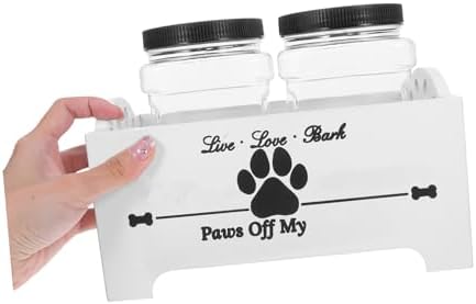 BESPORTBLE 1 Set Dog Food Storage Box Dog Treats Food Jar Container Treat Container for Countertop Crate Storage Organizer Treat Container Holder Tabletop Bin Wooden White