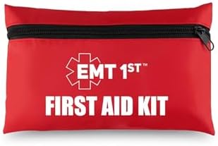 EMT 1st 73 Pcs Responder Mini Emergency First Aid Kit with 23 Unique Items | EMT First Aid Kit Pouch for car, Travel & Home, Emergency Blanket, Emergency Bag for Hiking, Camping, Backpacking & Outdoor