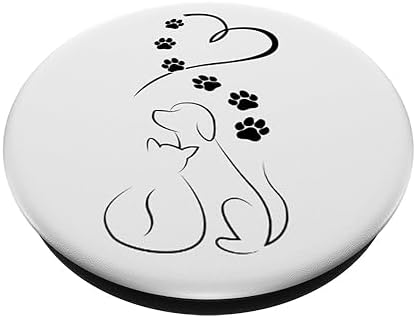 Dog Cat Paws with Heart PopSockets Adhesive PopGrip