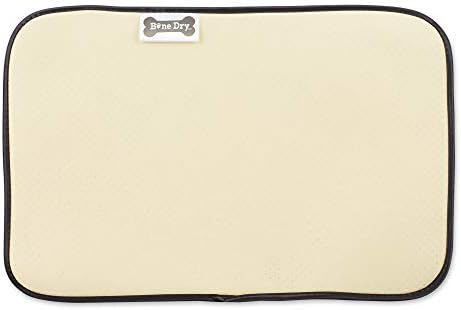 Bone Dry Machine Washable, Ultra Absorbent Pet Mat, 12x18, Nautical Blue/Off-White Lattice