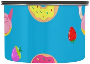 Flamingo Pool Floats Coffee Canister with Lid Airtight Food Storage Containers 17OZ Stainless Steel Canisters Kitchen Food Organizer for Beans, Cereal, Pasta, Flour, Sugar, Snacks