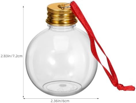 10pcs Golden Bulb-shaped Christmas Candy Bottles with Spill Proof Lid, Decorative Pet round Drink Containers for Holiday Party Favors and Festive Event Decorations
