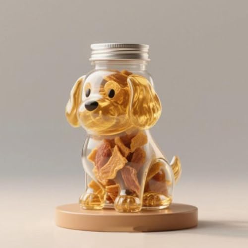 Pawfect Storage Chihuahua Shaped Glass Jar, Airtight Pet Treat and Candy Food Container, Creative Dog Theme Snack Holder for Kitchen Countertop Decor (B)