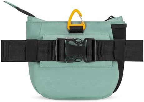 OllyDog Backcountry Day Bag | Dog Training Treat Pouch | Eco-Friendly Recycled Fabric Fanny Pack with Zipper Closure, Built-in Poop Bag Dispenser & Adjustable Waist Belt (Surf)