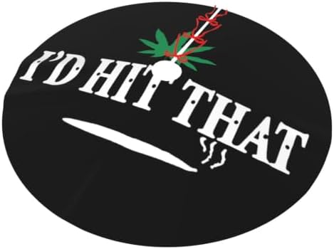 Christmas Tree Skirt, Soft Polyester Xmas Tree Skirts with Ribbon Ties, Rustic Farmhouse Holiday Party Decorations I 'D Hit that Marijuana 30"
