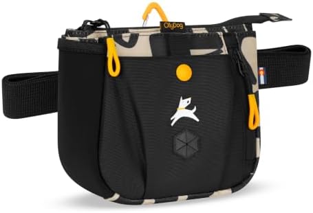 OllyDog Backcountry Day Bag | Dog Training Treat Pouch | Eco-Friendly Recycled Fabric Fanny Pack with Zipper Closure, Built-in Poop Bag Dispenser & Adjustable Waist Belt (Ciao)