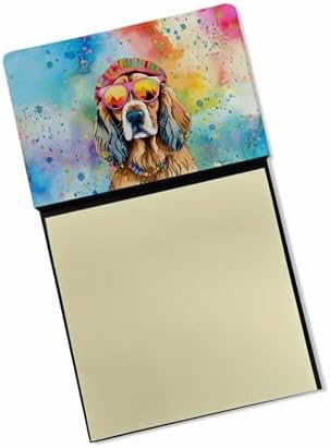 Caroline's Treasures Cocker Spaniel Hippie Dawg Sticky Note Holder Refillable Dispenser Self-Sticky Note Pads, Memo Pads Blank Desk Accessories