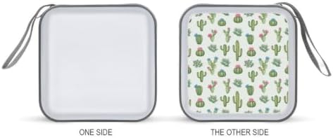 DVD Case 40 Capacity Cactus Flower CD Holder Organizer Zipper Wallet | Disc Collection Storage Bag for Music Movie Game, Cactus Flower Hard Plastic, Hand Strap