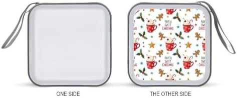 Portable CD/DVD Holder Cute Gingerbread Have A Sweet Christmas, 40-Capacity Hard Case with Zipper, Protective Storage Binder for Music Movies Game Discs