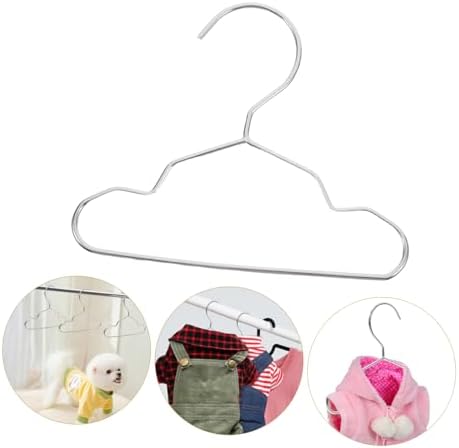 10Pcs PET Clothes Hangers for Small Garments, Steel Silver | Space Saving Design, Universal Fit for PET Clothing Storage, Sleek Finish for Homes and Closet Organization