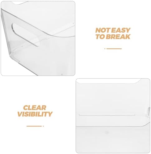 NUOBESTY Clear Plastic Refrigerator Organizer Bins 6-pack Fridge Storage Containers with Easy Grip Handles 9.84 Storage Bins for Pantry Kitchen Cabinets Countertops Crisper Drawers under Sink