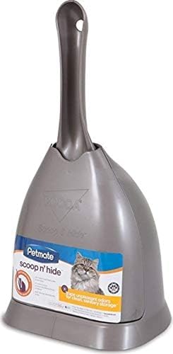 Petmate Scoop N' Hide Cat Litter Scoop with Discreet Holder, Brushed Nickel