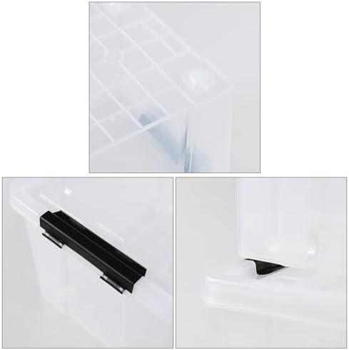 50 Quart Large Storage Box, Clear Storage Bin with Wheels, 4-Pack