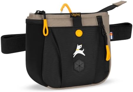 OllyDog Backcountry Day Bag | Dog Training Treat Pouch | Eco-Friendly Recycled Fabric Fanny Pack with Zipper Closure, Built-in Poop Bag Dispenser & Adjustable Waist Belt (Dune)