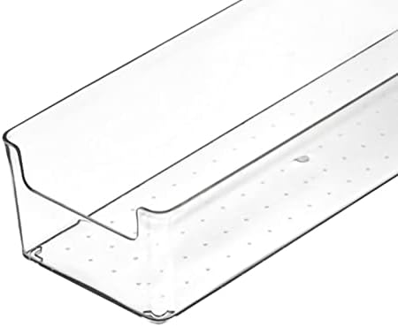Acouto Drawer Storage Trays Transparent Plastic Drawer Storage Divid Box for Kitchen Large Rectangle Clear Box – PET Material, Stackable, Dividers, Fits Standard Drawers (14.5 X .5 X (Large