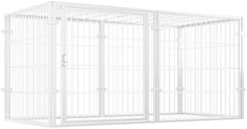 48 Inch Puppy Playpen Easy Assemble Dogs Cage Kennels (Black) (White) | 48 Inch Heavy Duty Wire Puppy Playpen; Foldable Design; Top Cover; Easy Assembly
