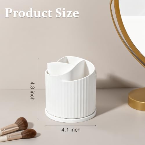 Anyoifax 360 Rotating Makeup Brush Holder Make Up Brushes Organizer, White