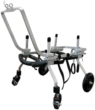 Dog Wheelchair Full Support Disabled Cat Wheelchair with Handle, 4 Wheels Dog Recovery for Front Legs/Back Legs, Comfortable Protect Chest Pet Walker Cart(XS)