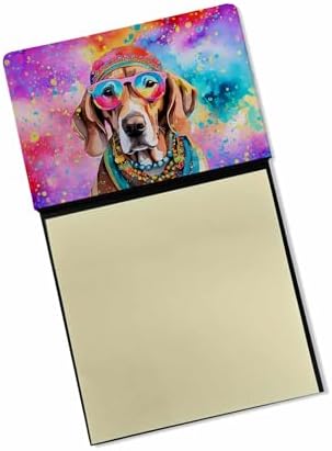 Caroline's Treasures Weimaraner Hippie Dawg Sticky Note Holder Refillable Dispenser Self-Sticky Note Pads, Memo Pads Blank Desk Accessories