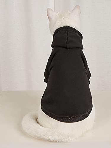 QWINEE Basic Dog Hoodie Sweatshirt Puppy Sweater Warm Cat Costumes Pet Clothes for Chihuahua Puppy Kitten Small Medium Dogs Black X-Small