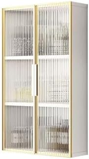 2/3 Tier Wall-Mounted Bathroom Cabinet with Door Glass ，Wall-Mounted Metal Makeup Organizer，Medicine Cabinet ，for Bedroom，Kitchen，Bathroom，Over The Toilet(B,Double Door 75cm/29.5in)