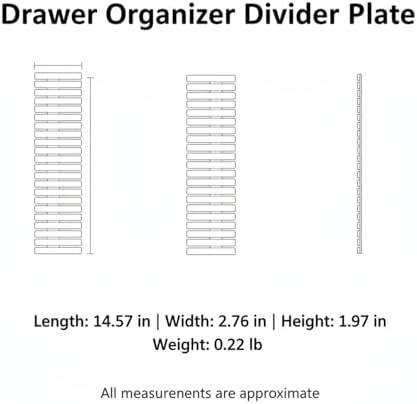Adjustable Drawer Divider Plate, Modular PP Plastic Organizer for Dresser & Kitchen Drawers, Customizable Compartment Fit (1 Pack)