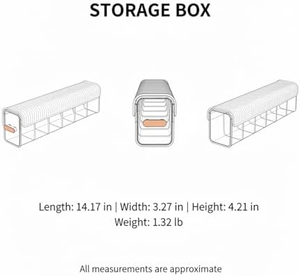 Clear PET Plastic Storage Box with Dividers, Stackable Organizer for Socks & Underwear, Drawer Bin (1 Pack)