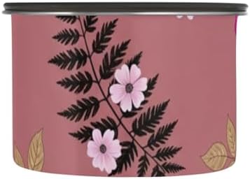 Purple Wild Roses Coffee Canister with Lid Airtight Food Storage Containers 17oz Stainless Steel Canisters Kitchen Food Organizer for Beans, Cereal, Pasta, Flour, Sugar, Snacks
