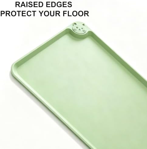 Silicone Pet Feeding Mat, 19"x12" Silicone Placemat for Dog Cat Food Water Bowl, Raised Edge Waterproof Under Sink Mats for Kitchen Drawer Shelf, Spill Proof Mat to Protect Floors