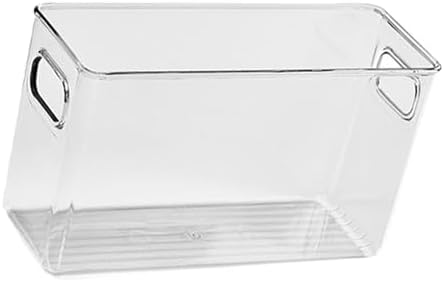 Rengue Phone Case Storage Box Clear PET Desk Organizer 26x10x15cm Transparent Holder for Phone Cases and Stationery Portable Storage for Office Study Desk Cabinet