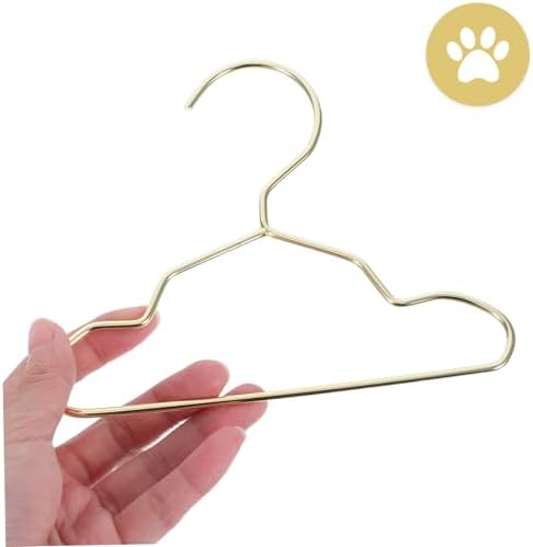 10Pcs Mini Metal Dog and Cat Clothes Hangers Portable PET Hangers for Dog Apparel Elegant Gold PET Clothing Rack Space Saving Design