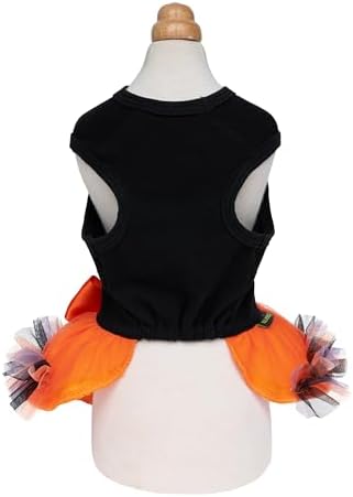 Fitwarm Halloween Cat Face Dog Dress, Funny Halloween Costumes for Small Dogs Girl, Pet Apparel, Black, Orange, Purple, Green, Medium