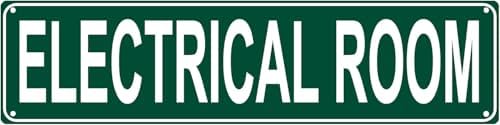 Electrical Room Street Sign, Vintage Tin Sign, Wall Decor For Home Farmhouse Bar Cafe Garage, Indoor Outdoor Decoration For Utility Area Home Decor Holiday Gift 16x4 Inch