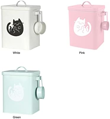 Dog and Cat Food Storage Container, Farmhouse Pet Food Storage Containers with Lid and Dry Food Scoop, etal Cat Food Bin with Measuring Cup, Cat Food Can Covers Lids and Spoons, Cat Mouse Toys(#3)
