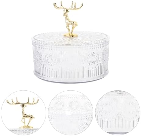 HOMSFOU Jewelry Box Earring Organizer Pet Decorative Storage | Dust Protection for Valuables, Simple Compact Design, Elegant Outlook, for Colleagues and Friends